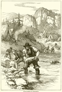 Gold-Washing in California by English School