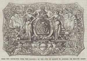 Gold Box presented with the Freedom of the City of London to Admiral Sir Edmund Lyons by English School