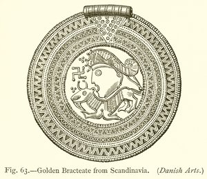 Golden Bracteate from Scandinavia by English School