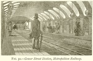 Gower Street Station, Metropolitan Railway by English School