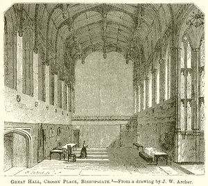 Great Hall, Crosby Place, Bishopsgate by English School