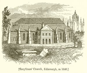 Greyfriars Church, Edinburgh, in 1640 by English School