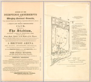 Ground Plan and Outline of Amusements at The Stadium, Chelsea by English School