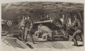Gun Practice on Board HMS "Brilliant" by English School