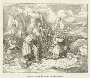 Gustaf Adolf Landing in Pomerania by English School