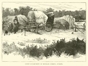 Gypsy Encampment on Mitcham Common, Surrey by English School