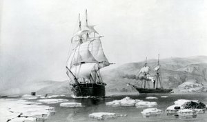HMS Assistance and Pioneer breaking out of Winter quarters in 1854 by English School