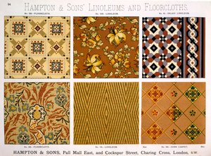 Hampton & Sons Designs for Linoleums and Floorcloths, late 19th century by English School