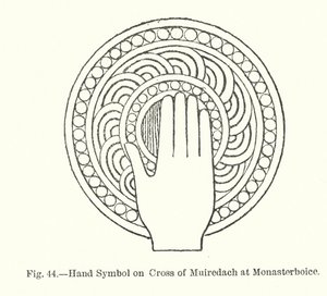Hand Symbol on Cross of Muiredach at Monasterboice by English School