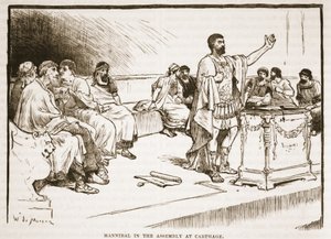 Hannibal in the Assembly in Carthage by English School