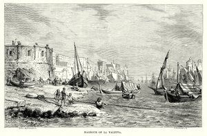 Harbour of La Valetta by English School