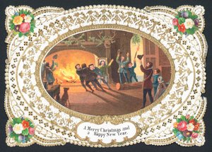 Hauling Logs for the fire by English School