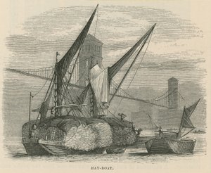 Hay Boat on the Thames by English School