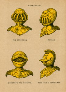 Helmets of the Sovereign, Nobles, Baronets and Knights, Esquires and Gentlemen by English School