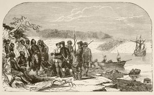 Henry Hudson Offers Liquor to the Indians in 1609