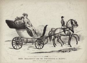 Her Majesty and the Duchess of Kent taking an airing in their Phaeton by English School