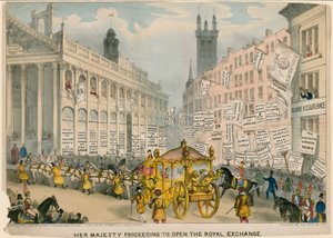Her Majesty Proceeding to Open the Royal Exchange, London by English School