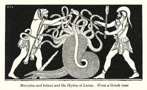 Hercules and Iolaus and the Hydra of Lerna by English School