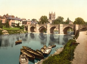 Hereford Cathedral and Wyl Bridge