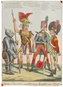 Heroes in Council - or a Military Squabble about Dress, c.1820