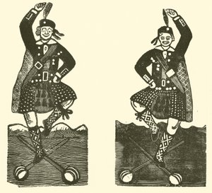 Highland dancers by English School