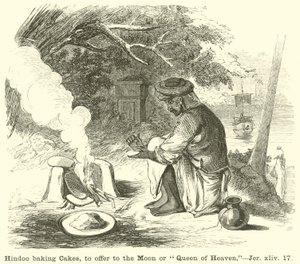 Hindoo baking Cakes, to offer to the Moon or Queen of Heaven by English School