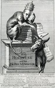 His Holiness and His Prime Minister, 1729 by English School