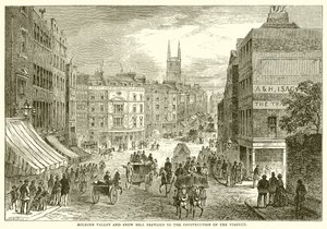 Holborn Valley and Snow Hill Previous to the Construction of the Viaduct by English School