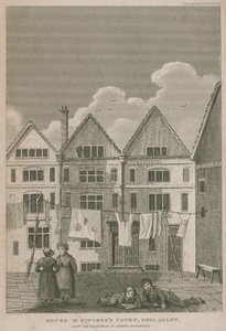 House in Pitchers Court, Bell Alley, Once the Residence of Robert Bloomfield by English School