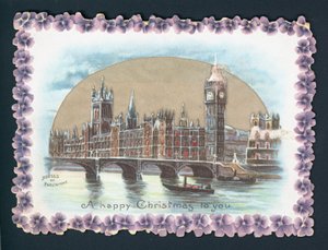 Houses of Parliament in winter by English School