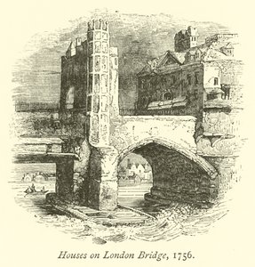 Houses on London Bridge, 1756 by English School