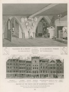 Houses on the north side of Leadenhall Street, erected on the site of those destroyed by the extensive fire of 1765 by English School