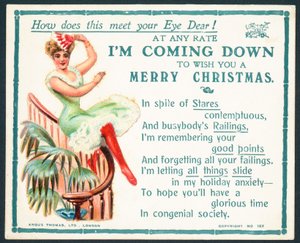 How Does this meet your Eye Dear! - Victorian Christmas card by English School