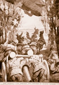 How Zeppelin 5 was Wrecked and Captured by Russian Cavalry, 1914-19 by English School