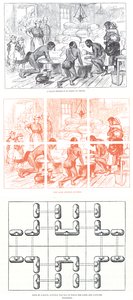 How a wood engraving block is fastened together by English School