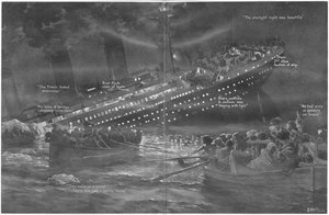 How the Titanic Gradually Sank Bow First With Her Lights Blazing to the Last, from The Sphere, 27 April 1912