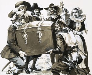 Hugo Grotius Escapes from the Fortress Prison of Loevateyn by English School
