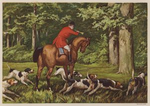 Hunting with hounds by English School