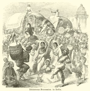 Idolatrous Procession in India by English School