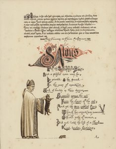 Illustrated Poem About a Saint and a Bishop Who Would Set a Rat Free from the Jaws of the Cat by English School