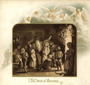 Illustration for The Coming Of Father Christmas by English School
