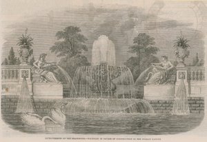 Improvements of the Serpentine - Fountain in course of construction in the Italian Garden by English School
