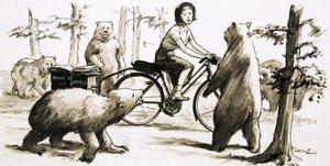 In 1957, slightly built Louis Sutherland achieved her ambition to cycle around the world by English School