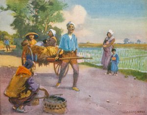 In Far Japan, Returning from the Rice Fields by English School