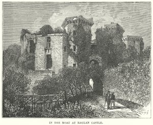 In the Moat at Raglan Castle by English School