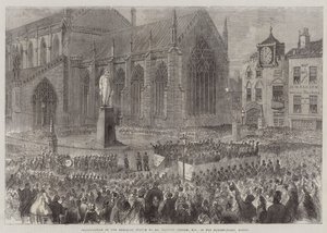 Inauguration of the Memorial Statue to Mr Herbert Ingram, MP, in the Market-Place, Boston by English School