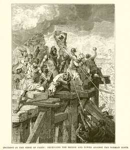Incident in the Siege of Paris: Defending the Bridge and Tower Against the Norman Hosts by English School