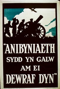 Independence Calls for the Bravest of Men - Welsh Language WWI Poster