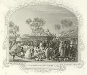 Indian bazaar or native market place by English School