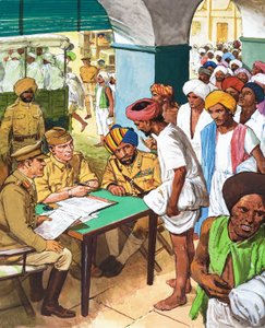 Indians Signing Up to Fight in World War II by English School